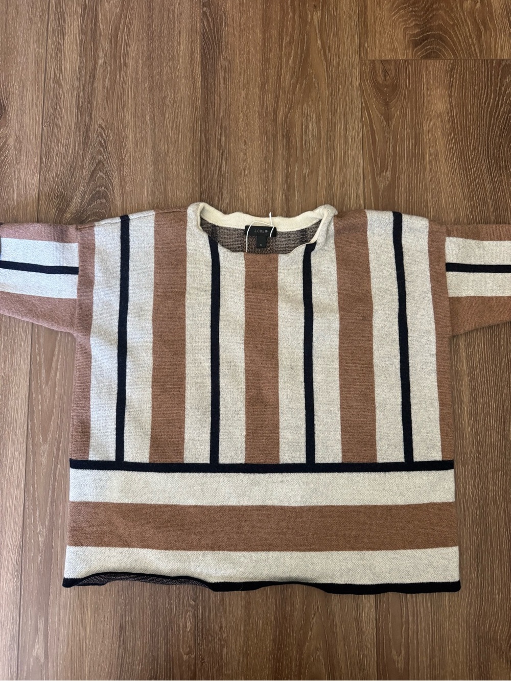 J. Crew new women’s short sleeved Striped Sweater cropped merino wool S